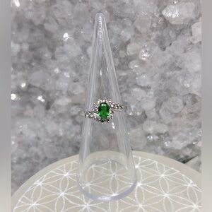 Green Crome Diopside CZ Ring 925
